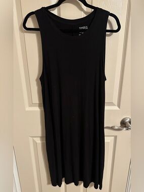 Time and Tru Sleeveless Midi Dress with Pockets, Black, Sz L (12-14)